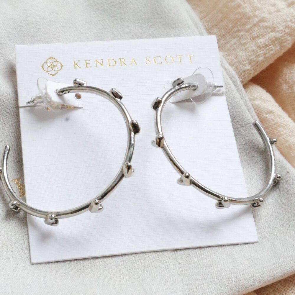 Kendra Scott Silver Hoop Earrings with Tiny Stud Accents